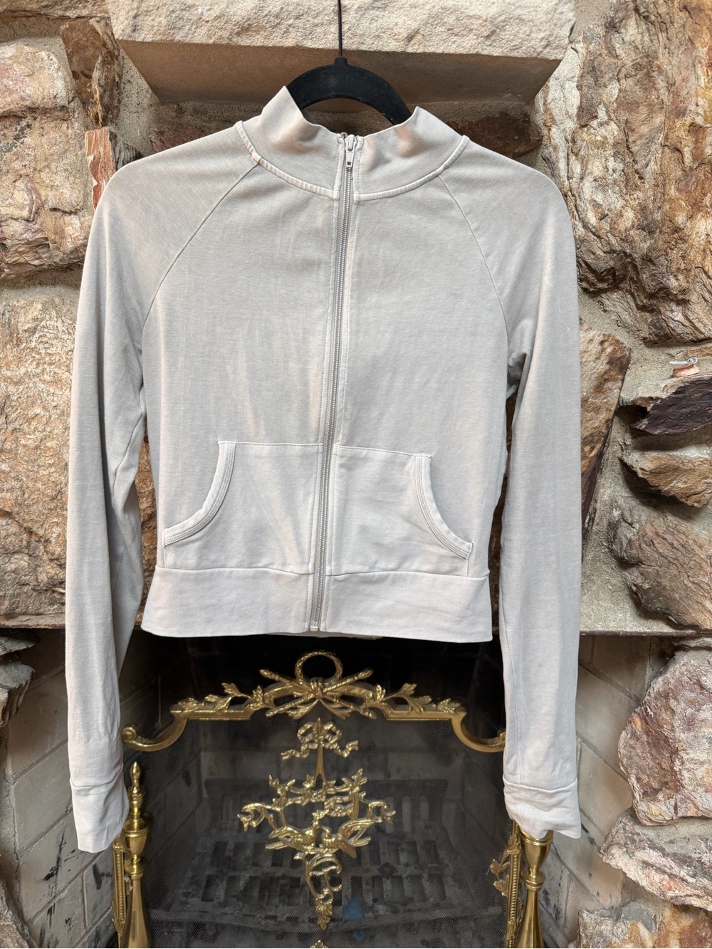 SKIMS Light Gray Zip-Up Women's Hoodie